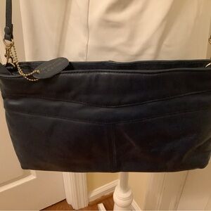 Navy Blue leather shoulder bag